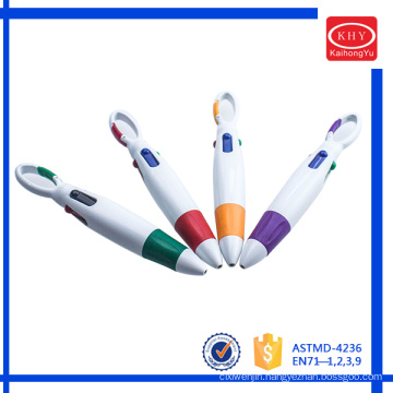 Top quality four colors plastic ball pen